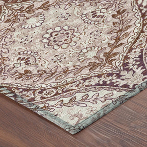 5x8 Washable Polyester Ogee Area Rug for Indoor Outdoor Patio Porch and Living Spaces