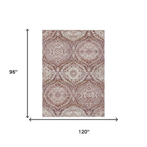 8 X 10 Ogee Washable Polyester Area Rug for Indoor Outdoor Patio Porch Use