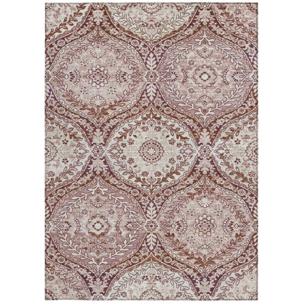 10 X 14 Ogee Polyester Area Rug Washable Indoor Outdoor for Patio and Living Room