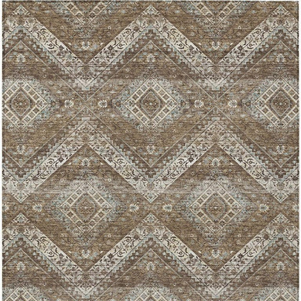 10 Ft X 14 Ft Tribal Polyester Area Rug Stain Resistant for Indoor Outdoor Use