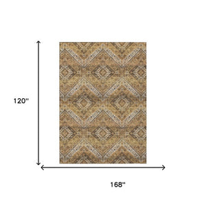 10 X 14 Tribal Polyester Area Rug Washable Stain Resistant for Indoor Outdoor Use