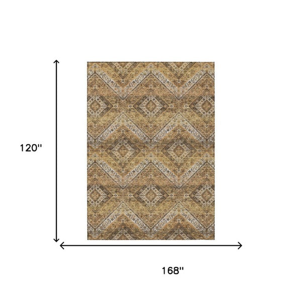 10 X 14 Tribal Polyester Area Rug Washable Stain Resistant for Indoor Outdoor Use