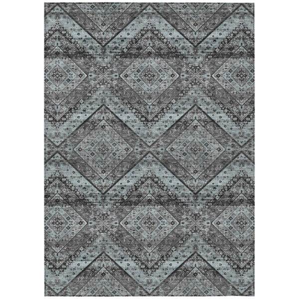 HomeRoots 8 Ft X 10 Ft Tribal Polyester Area Rug Washable Stain Resistant Indoor Outdoor Use 737059