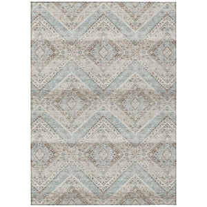 HomeRoots 8 X 10 Ivory Beige Tribal Polyester Area Rug Stain Resistant for Indoor Outdoor Use 737065