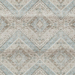 9x12 Ivory Beige Tribal Polyester Area Rug Stain Resistant for Indoor Outdoor Use