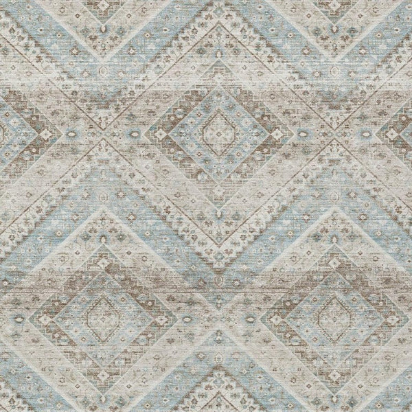 9x12 Ivory Beige Tribal Polyester Area Rug Stain Resistant for Indoor Outdoor Use
