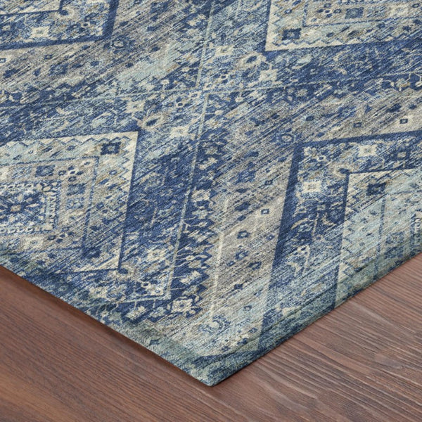 9x12 Tribal Polyester Area Rug Washable Stain Resistant Indoor Outdoor Patio Use