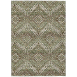 HomeRoots 5x8 Tribal Pattern Polyester Area Rug Washable Stain Resistant for Patio or Living Room 737075