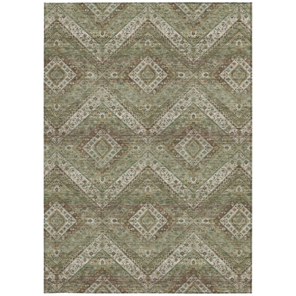 9 X 12 Tribal Polyester Area Rug Stain Resistant Washable for Indoor Outdoor Use