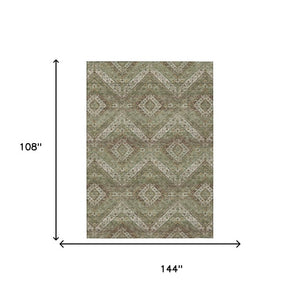9 X 12 Tribal Polyester Area Rug Stain Resistant Washable for Indoor Outdoor Use