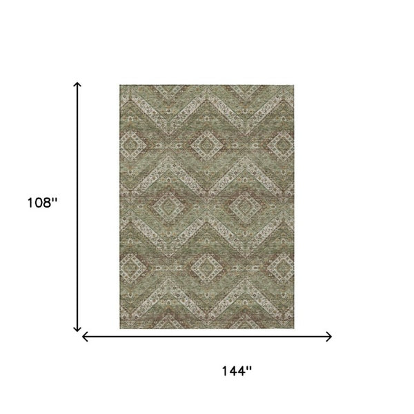 9 X 12 Tribal Polyester Area Rug Stain Resistant Washable for Indoor Outdoor Use