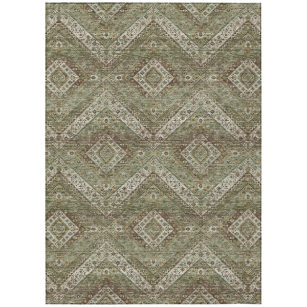 HomeRoots 10 X 14 Tribal Polyester Indoor Outdoor Rug Stain Resistant Washable Patio Accent 737079