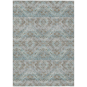 HomeRoots 9x12 Tribal Polyester Area Rug Stain Resistant Washable for Patio or Living Room 737090