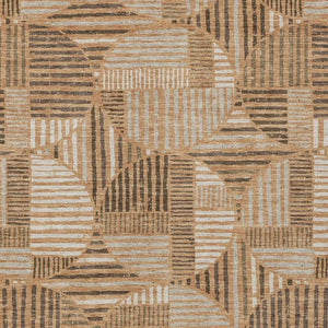8x10 Geometric Polyester Area Rug Stain Resistant Indoor Outdoor Copper Khaki