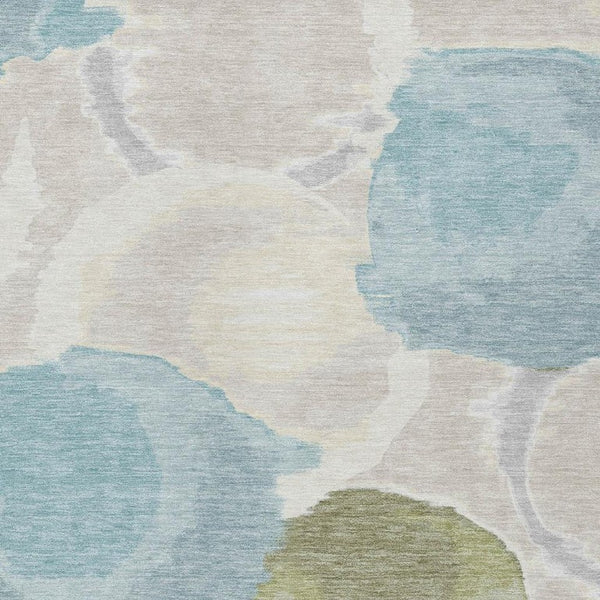 5x8 Ivory Brown Abstract Polyester Area Rug Washable for Indoor Outdoor Use