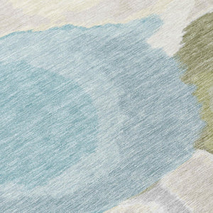 5x8 Ivory Brown Abstract Polyester Area Rug Washable for Indoor Outdoor Use