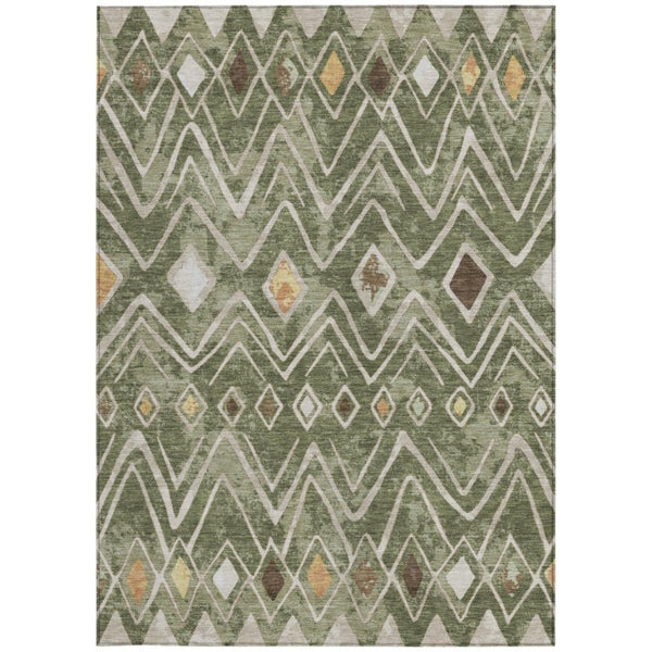5 X 8 Geometric Polyester Area Rug for Indoor Outdoor Patios and Living Rooms