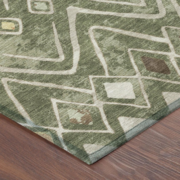 5 X 8 Geometric Polyester Area Rug for Indoor Outdoor Patios and Living Rooms