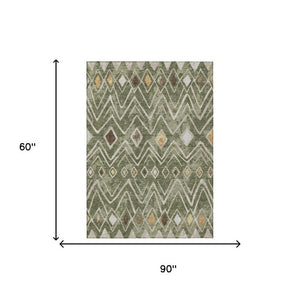 5 X 8 Geometric Polyester Area Rug for Indoor Outdoor Patios and Living Rooms