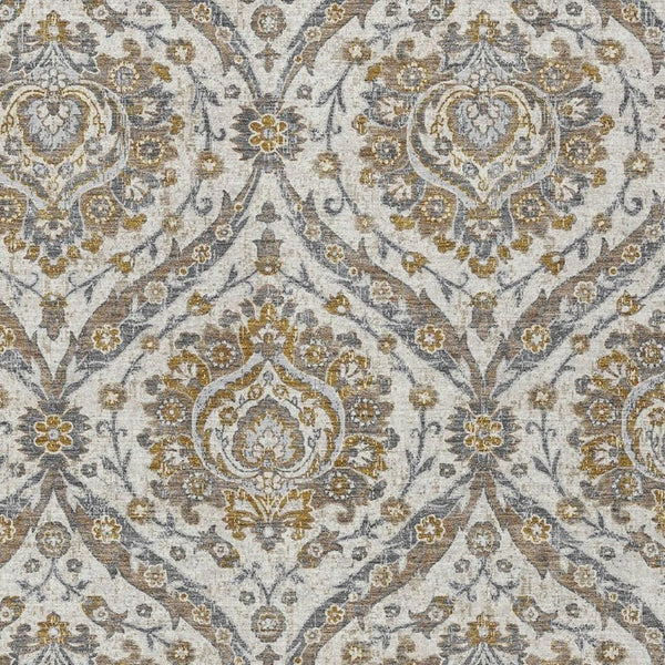 8x10 Beige Blue Floral Polyester Area Rug Stain Resistant for Patio or Living Room
