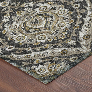 8x10 Floral Polyester Indoor Outdoor Rug Stain Resistant for Patio and Living Room