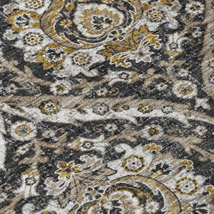8x10 Floral Polyester Indoor Outdoor Rug Stain Resistant for Patio and Living Room