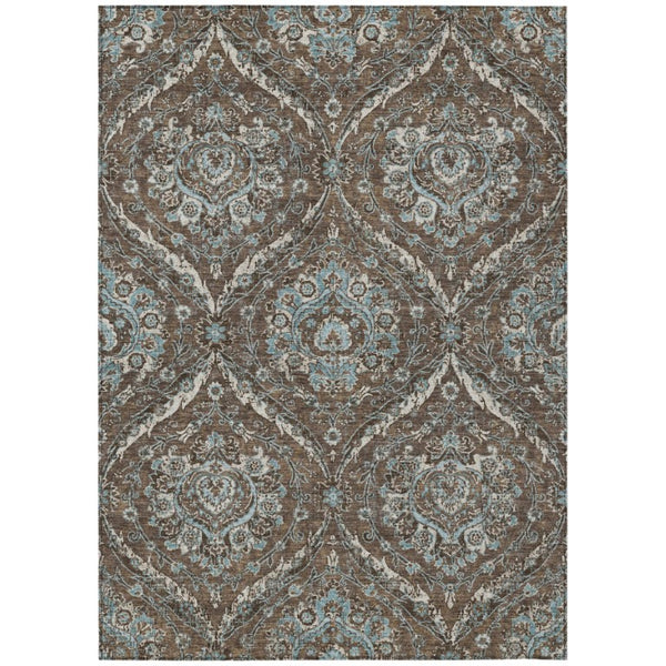 HomeRoots 5 X 8 Floral Polyester Area Rug Stain Resistant Indoor Outdoor Patio Living Room 737256