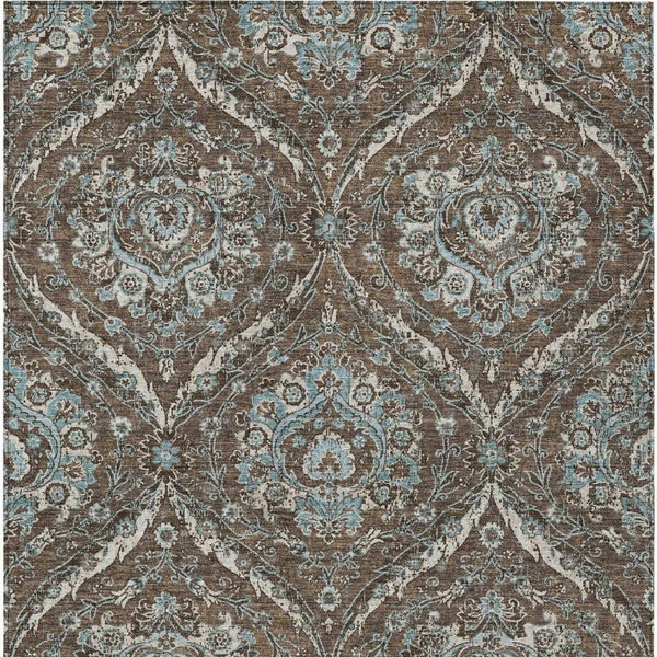 5 X 8 Floral Polyester Area Rug Stain Resistant Indoor Outdoor Patio Living Room