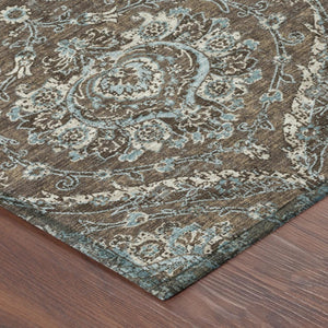 5 X 8 Floral Polyester Area Rug Stain Resistant Indoor Outdoor Patio Living Room