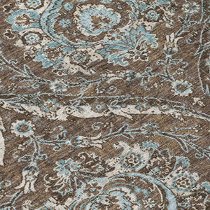 5 X 8 Floral Polyester Area Rug Stain Resistant Indoor Outdoor Patio Living Room