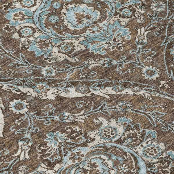 5 X 8 Floral Polyester Area Rug Stain Resistant Indoor Outdoor Patio Living Room