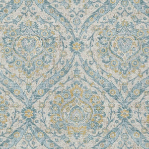 5 X 8 Ivory Gray Floral Polyester Area Rug Stain Resistant Indoor Outdoor Use