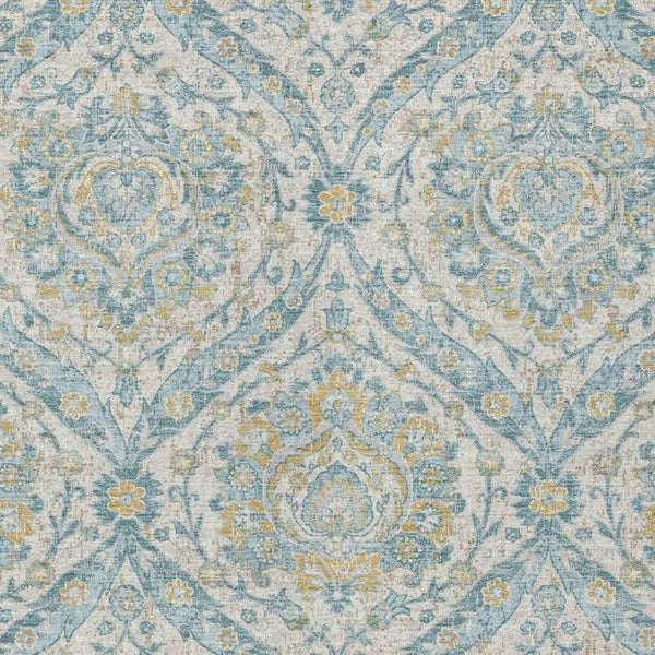 5 X 8 Ivory Gray Floral Polyester Area Rug Stain Resistant Indoor Outdoor Use