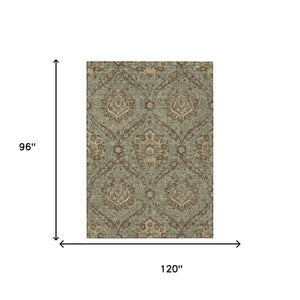 8 X 10 Floral Polyester Area Rug Stain Resistant Indoor Outdoor Patio Living Room