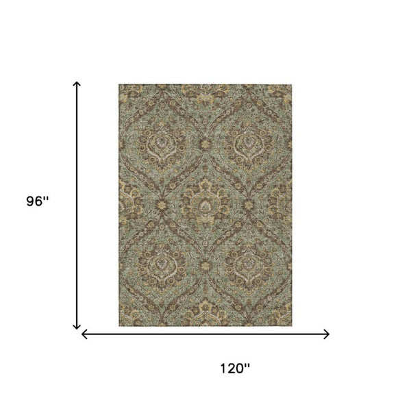 8 X 10 Floral Polyester Area Rug Stain Resistant Indoor Outdoor Patio Living Room