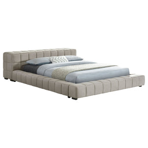 English Elm Kinsley Channel Tufted Platform Bed Low Profile Upholstered Frame for Modern Bedrooms B062S01680