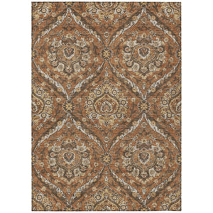 HomeRoots 5 X 8 Floral Polyester Indoor Outdoor Rug Stain Resistant Patio Porch Living Room 737280