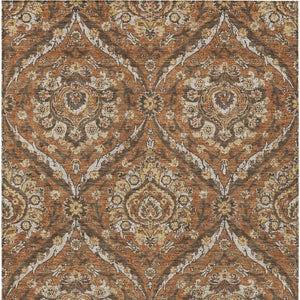 5 X 8 Floral Polyester Indoor Outdoor Rug Stain Resistant Patio Porch Living Room