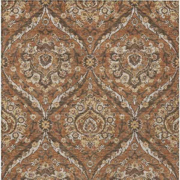 5 X 8 Floral Polyester Indoor Outdoor Rug Stain Resistant Patio Porch Living Room