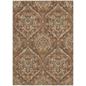 5 X 8 Floral Polyester Indoor Outdoor Rug Stain Resistant Patio Porch Living Room
