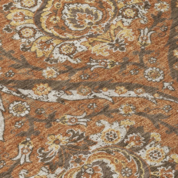 5 X 8 Floral Polyester Indoor Outdoor Rug Stain Resistant Patio Porch Living Room