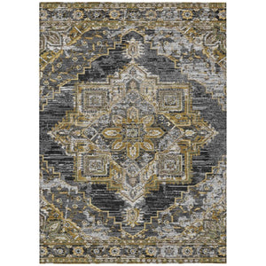 HomeRoots 9x12 Oriental Polyester Area Rug Stain Resistant Washable for Patio or Living Room 737295
