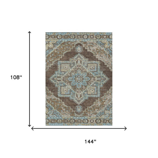 9x12 Oriental Polyester Area Rug Stain Resistant Indoor Outdoor Living Room Patio