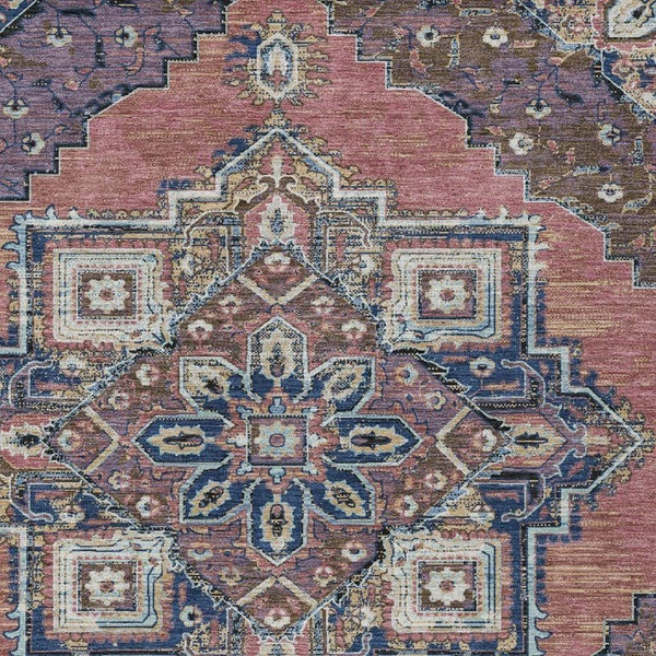 10 X 14 Oriental Polyester Area Rug Washable Merlot Gold Indoor Outdoor Patio