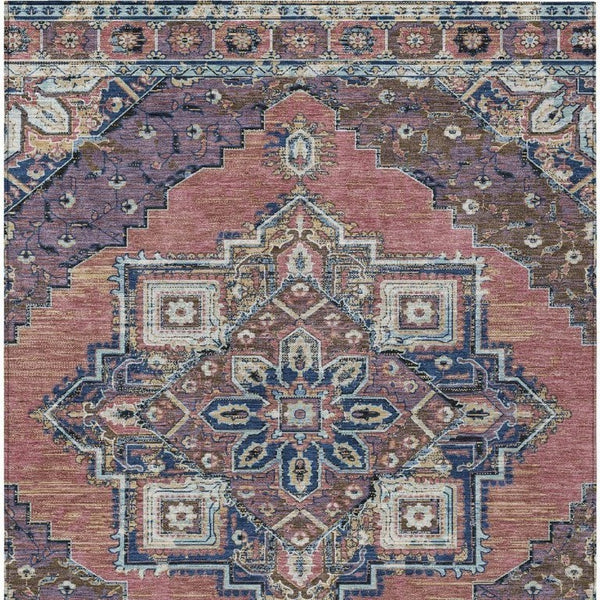 10 X 14 Oriental Polyester Area Rug Washable Merlot Gold Indoor Outdoor Patio
