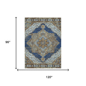 8 X 10 Oriental Polyester Area Rug Washable Indoor Outdoor Stain Resistant Design