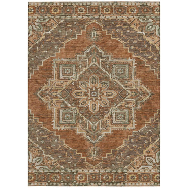 8 X 10 Oriental Polyester Area Rug Stain Resistant Washable for Patio or Living Room