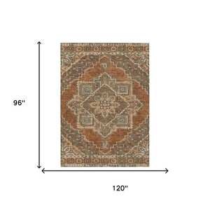 8 X 10 Oriental Polyester Area Rug Stain Resistant Washable for Patio or Living Room