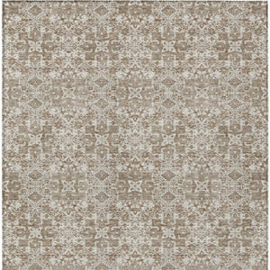 10 X 14 Beige Khaki Oriental Polyester Area Rug Stain Resistant for Patio Living