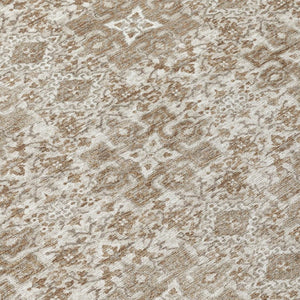 10 X 14 Beige Khaki Oriental Polyester Area Rug Stain Resistant for Patio Living